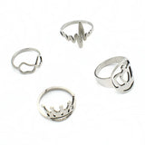 20 Pcs Casual ECG Butterfly Cross Charm Stainless Steel Wedding Rings for Women