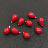 20 Pcs/Set 10x17mm Red Bead Pendant Charms for Jewelry Making