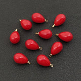 20 Pcs/Set 10x17mm Red Bead Pendant Charms for Jewelry Making