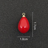 20 Pcs/Set 10x17mm Red Bead Pendant Charms for Jewelry Making