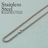 20 Stainless Steel Necklace Tarnish Resistant Round Box Chain 16-30 Inches