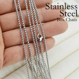 20 Stainless Steel Necklace Tarnish Resistant Round Box Chain 16-30 Inches