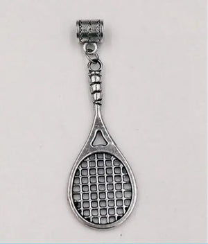 Set of 20 Tennis Racket Dangle Beads for Charm Bracelet Necklace