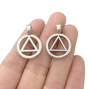 20 Tibetan Silver AA Recovery Sobriety Triangle Symbol Charms Pendant