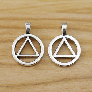 20 Tibetan Silver AA Recovery Sobriety Triangle Symbol Charms Pendant