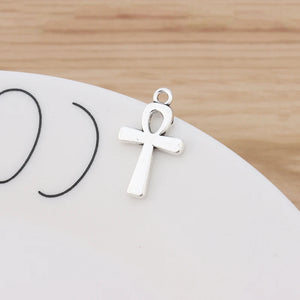 20pcs Tibetan Silver Ankh Egyptian Cross Charms 2 Sided 22x13mm
