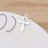 20pcs Tibetan Silver Ankh Egyptian Cross Charms 2 Sided 22x13mm