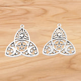 20 Pcs Tibetan Silver Viking Wicca Triple Moon Charms Pendants