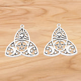 20 Pcs Tibetan Silver Viking Wicca Triple Moon Charms Pendants