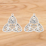 20 Pcs Tibetan Silver Viking Wicca Triple Moon Charms Pendants