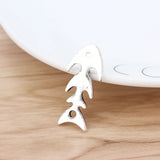 20 Tibetan Silver Fish Bone Charms Pendants 35x15mm