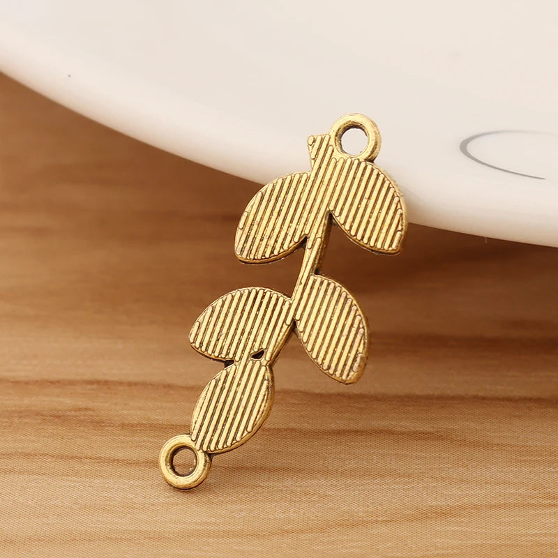 20pcs Tibetan Tree Leaf Branch Charms for Bracelet Making