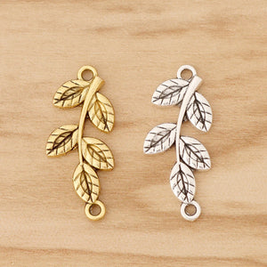 20pcs Tibetan Tree Leaf Branch Charms for Bracelet Making