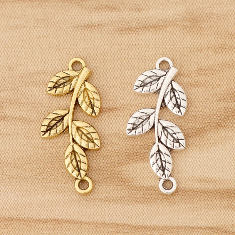 20pcs Tibetan Tree Leaf Branch Charms for Bracelet Making