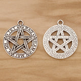 20 Tibetan Silver Gothic Pentagram Charms Pendants 24x24mm