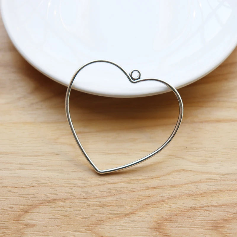 20 Tibetan Silver Heart Charms Pendants for DIY Jewelry Making 46x49mm