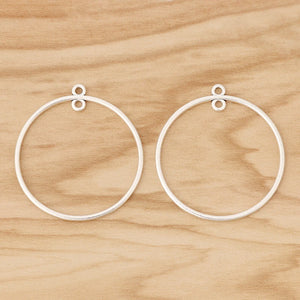20 Tibetan Silver Open Circle Round Charms for Earring Making 39x39mm