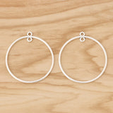 20 Tibetan Silver Open Circle Round Charms for Earring Making 39x39mm