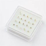 20 Pcs Triangle Ball Pin Nose Stud Nose Piercing Body Jewelry
