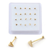 20 Pcs Triangle Ball Pin Nose Stud Nose Piercing Body Jewelry