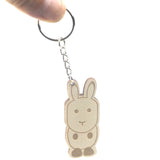 20 Pcs Animal-shaped Unfinished Wood Slices Keyring Blanks for Holiday Decor