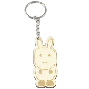 20 Pcs Animal-shaped Unfinished Wood Slices Keyring Blanks for Holiday Decor