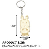 20 Pcs Animal-shaped Unfinished Wood Slices Keyring Blanks for Holiday Decor