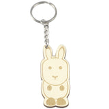 20 Pcs Animal-shaped Unfinished Wood Slices Keyring Blanks for Holiday Decor