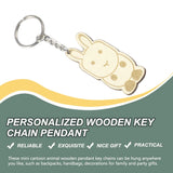 20 Pcs Animal-shaped Unfinished Wood Slices Keyring Blanks for Holiday Decor