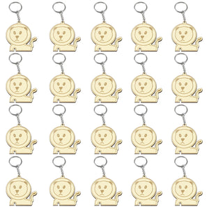 20 Wooden Lion Cartoon Keychain for Bag Purse Decoration