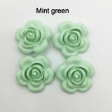 20 Pcs Silicone Rose Flower Beads for Teething Necklaces BPA