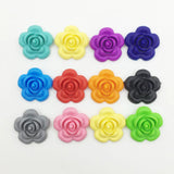 20 Pcs Silicone Rose Flower Beads for Teething Necklaces BPA