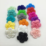 20 Pcs Silicone Rose Flower Beads for Teething Necklaces BPA