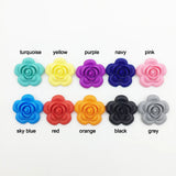 20 Pcs Silicone Rose Flower Beads for Teething Necklaces BPA