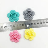 20 Pcs Silicone Rose Flower Beads for Teething Necklaces BPA