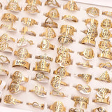 20 Pcs Stainless Steel Wedding Rings Butterfly Cross Heart Charm Women's Rings