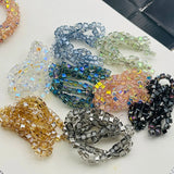 20 Pcs 6mm Magic Crystal Sugar Beads Aurora Glass Square Loose Bead
