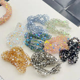 20 Pcs 6mm Magic Crystal Sugar Beads Aurora Glass Square Loose Bead