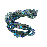 20 Pcs 6mm Magic Crystal Sugar Beads Aurora Glass Square Loose Bead