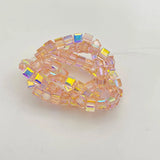 20 Pcs 6mm Magic Crystal Sugar Beads Aurora Glass Square Loose Bead