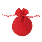 Red Velvet Oval Ring Earrings Gift Favor Bag Pouch