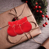 Red Velvet Oval Ring Earrings Wedding Favor Bag