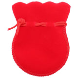 Red Velvet Oval Ring Earrings Wedding Gift Pouch Bag