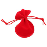 Red Velvet Oval Ring Earrings Wedding Gift Pouch Bag