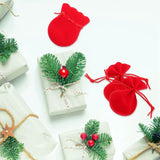 Red Velvet Oval Ring Earrings Wedding Gift Pouch Bag