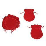 Red Velvet Oval Ring Earrings Gift Favor Bag Pouch