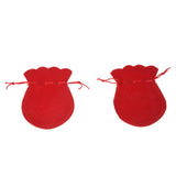 Red Velvet Oval Ring Earrings Gift Favor Bag Pouch