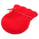 Red Velvet Oval Ring Earrings Wedding Gift Bag