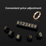 20 Sets Square Adjustable Tag Display Counter Stand Number Block Kit M
