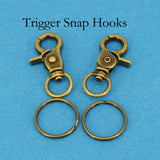 20 Sets Heavy Snap Hook Trigger Swivel Clips Key Chain Ring Circle Keyring